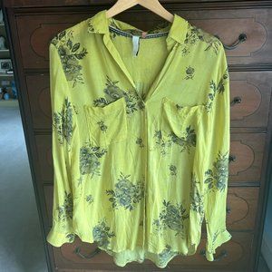Anthropology Blouse, Pilcrc Brand Blouse, size small, Deep Chartreuse color.